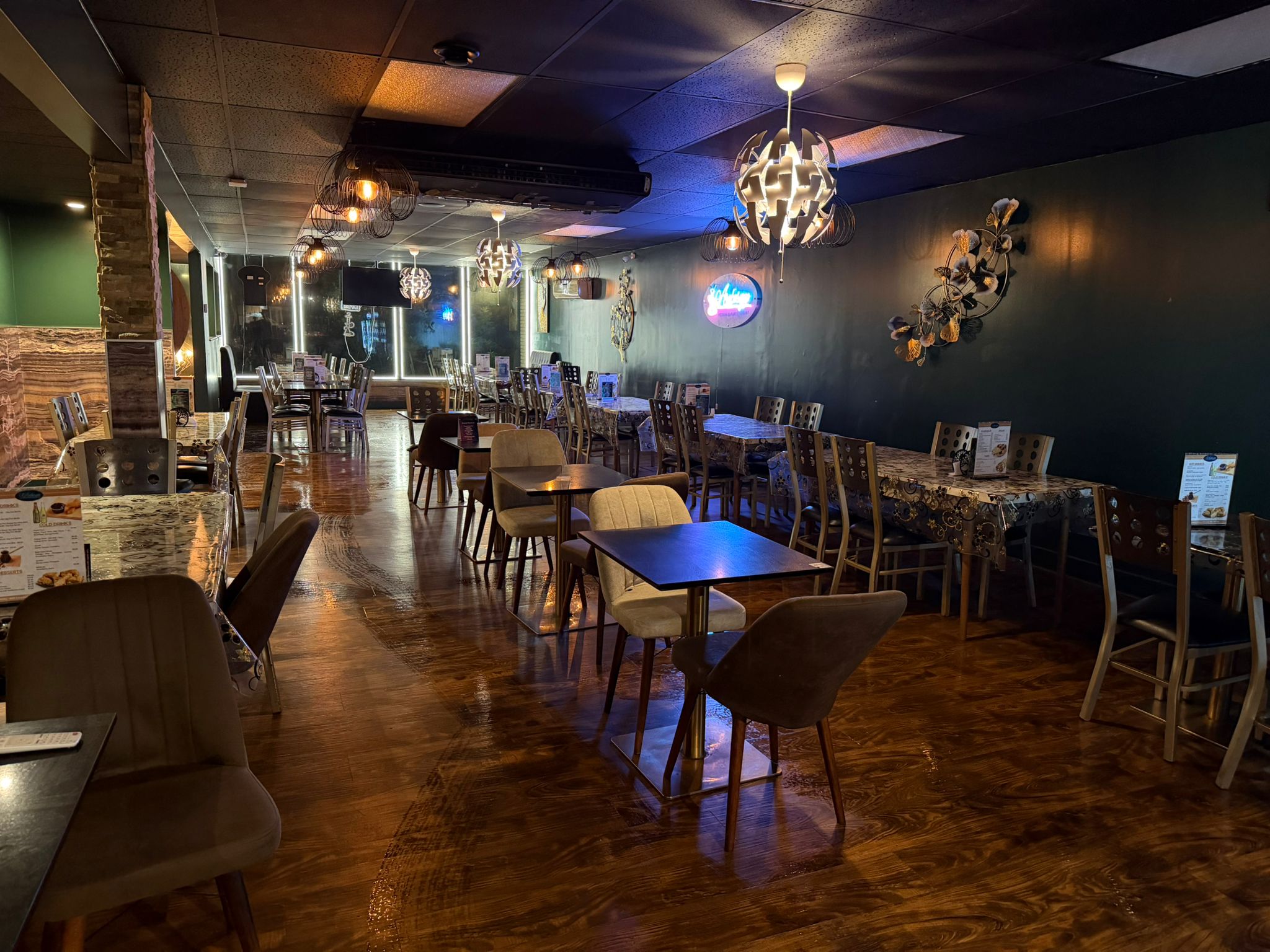 Luxurious hookah lounge ambiance at Arabesque Restaurant Winnipeg